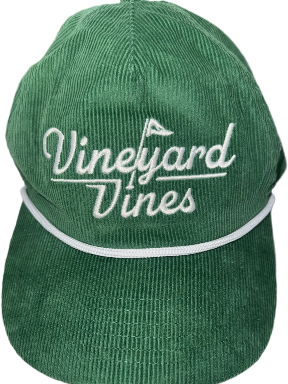 Vineyard Vines Green Corduroy Logo Cap with White Trim - Picture 4 of 6